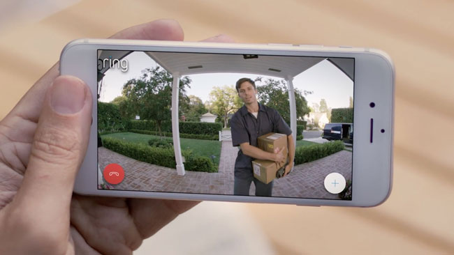 Checking the Ring Video Doorbell through the app on your phone
